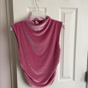 Pink Velvet Sleeveless Top